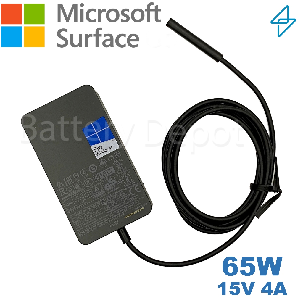 Microsoft Surface Adapter ของแท้ ค่าไฟ 65W 15V 4A สายชาร์จ Surface Pro 7 8 9 / Surface 1706, 1796 สายชาร์จ Surface