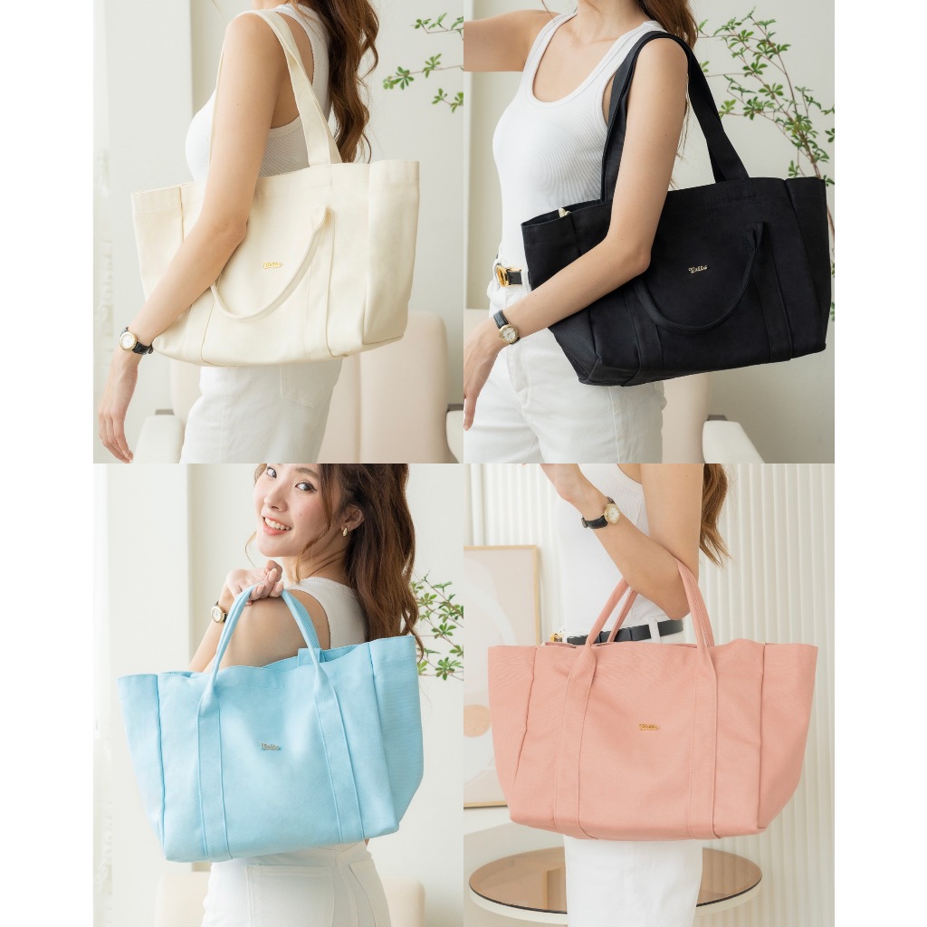 RELLA - Monday Tote Bag กระเป๋าผ้าแคนวาส2สาย