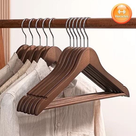 🔥ส่งไวจาก กทม🔥 ถูกที่สุด ราคา5/10/15ชิ้น ไม้แขวนเสื้อผ้า มีก้าน ขนาด44.5ซม ไม้แท้