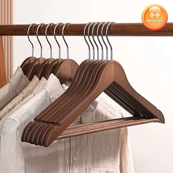 🔥ส่งไวจาก กทม🔥 ถูกที่สุด ราคา5/10/15ชิ้น ไม้แขวนเสื้อผ้า มีก้าน ขนาด44.5ซม ไม้แท้