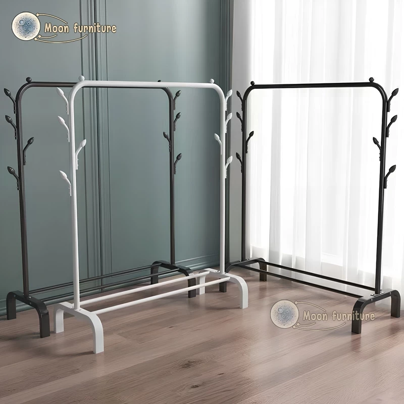 Moon【ฮิตสุด👍】ราวตากผ้า ราวเเขวนผ้า ลาวตากผ้า โครงเหล็ก บาร์เดี่ยวใช้สำหรับห้องนอน แขวนเสื้อผ้าขาย