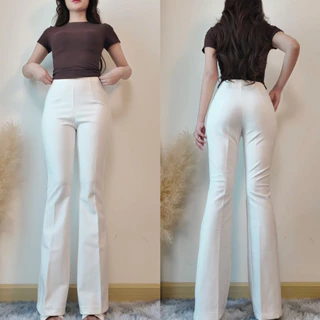 กางเกงทรงขาม้าเล็ก เนื้อผ้ายืด ซิปข้างขอบเรียบ FR065 มีหลายสีให้เลือก