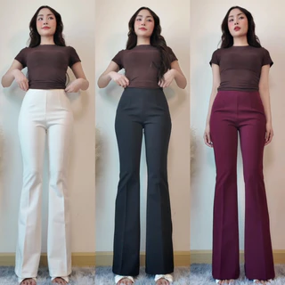 กางเกงทรงขาม้าเล็ก เนื้อผ้ายืด ซิปข้างขอบเรียบ FR065 มีหลายสีให้เลือก