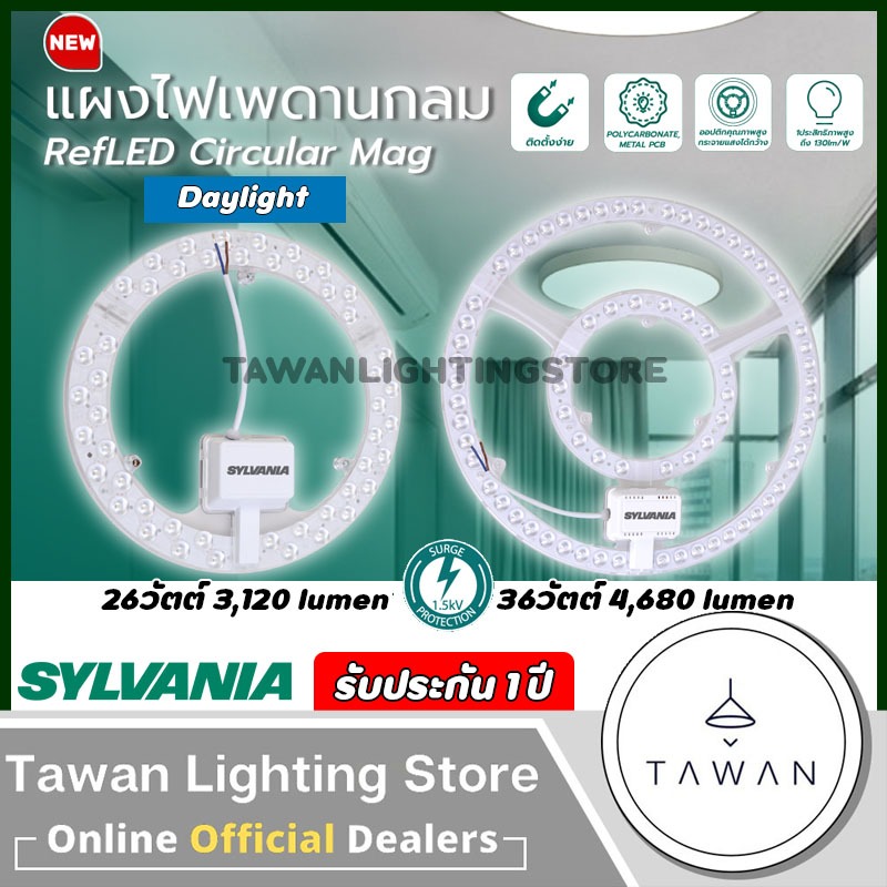 Sylvania แผงแอลอีดีแม่เหล็ก LED Circular Magnet 28w 36W Daylight แสงขาว