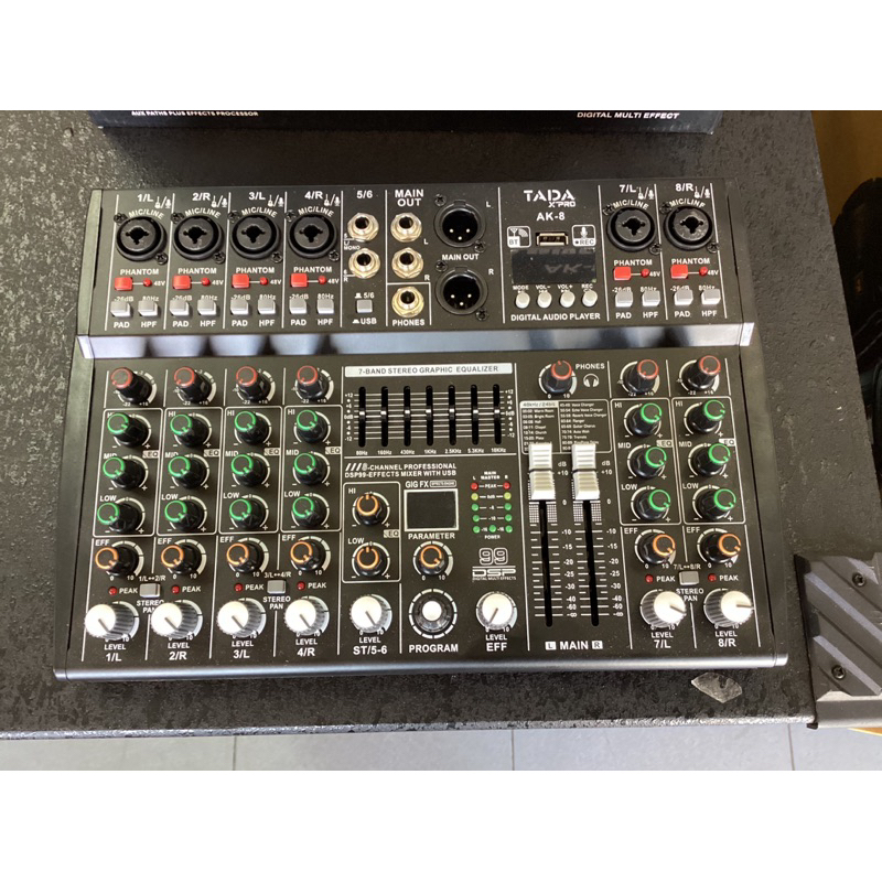 MIXER TADA AK-8 เอฟเฟกแท้ USB บูธูท REC ใช้ไฟAC DC12V ได้