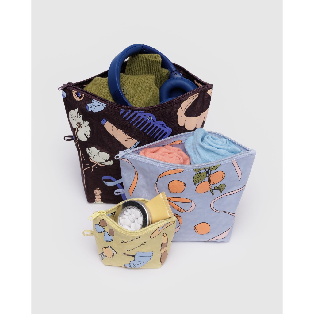 (พร้อมส่ง) BAGGU Go Pouch Set กระเป๋าใส่ของเอนกประสงค์ เหมาะสำหรับใส่ของเดินทาง เซ็ทละ 3 ชิ้น กระเป๋าจัดระเบียบ