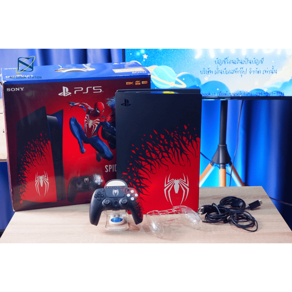 Sony PlayStation 5 CFI-1218A SPIDER MAN RAM16 SSD825 อุปกรณ์ครบ เชื่อมต่อจอใช้งานได้เลย เครื่องประมว