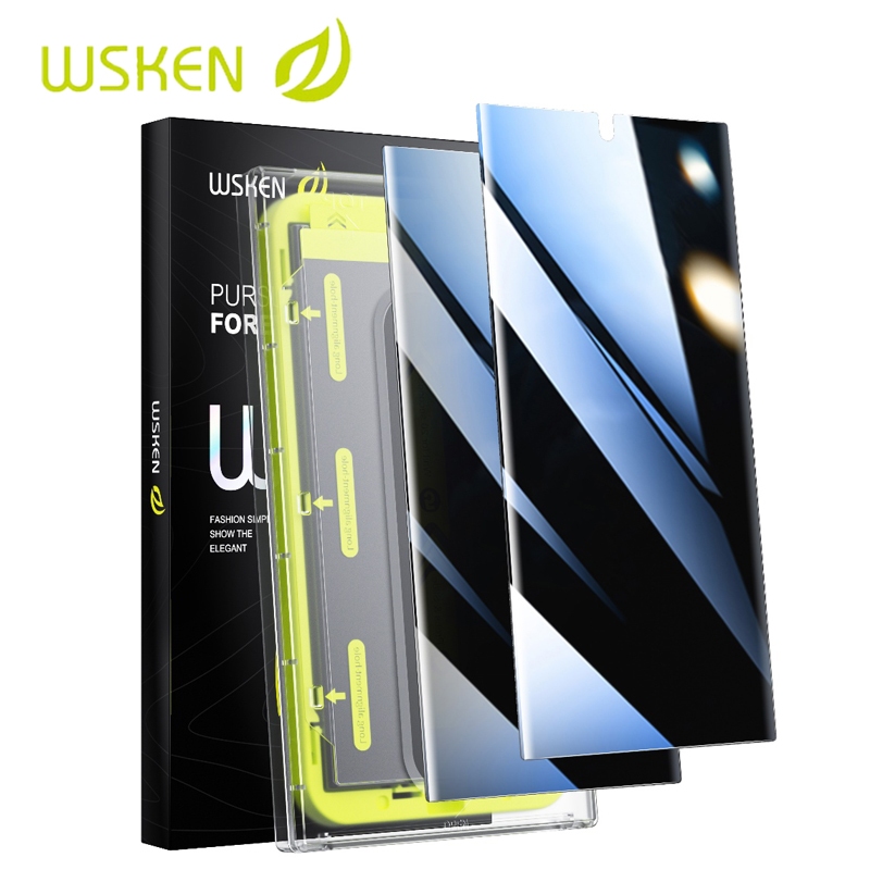 [2 แพ็ค] Wsken S25 Ultra ตัวป้องกันหน้าจอ Samsung Galaxy S24 Ultra Privacy และกระจกนิรภัย HD รองรับการปลดล็อคลายนิ้วมือ