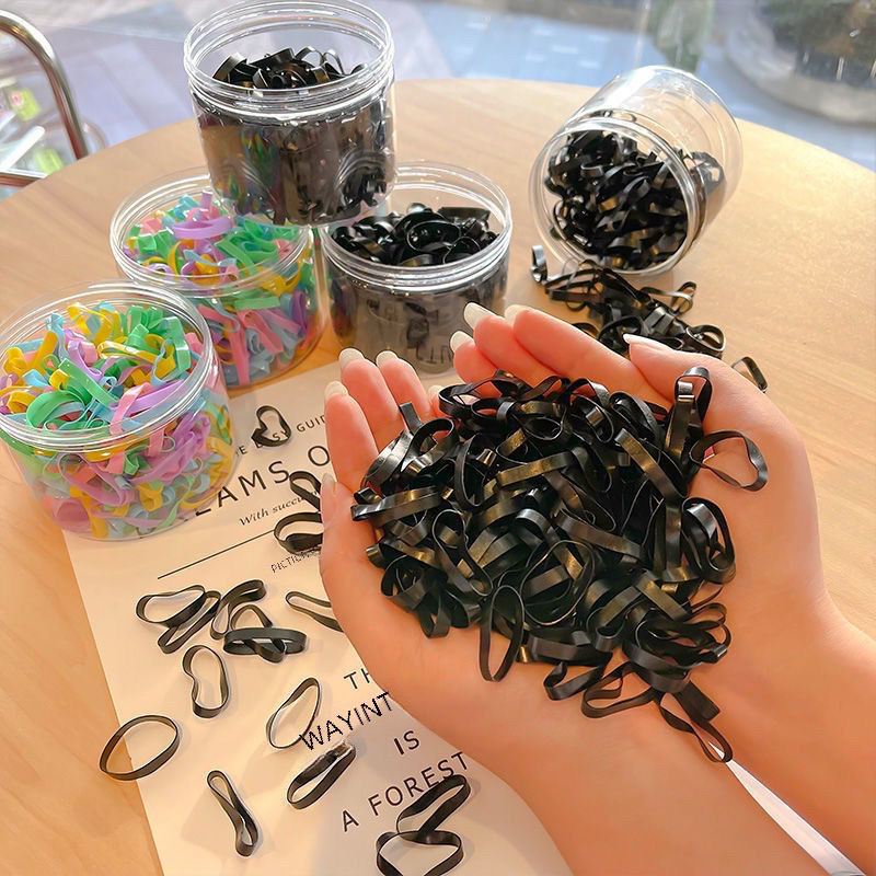 Item ที่ต้องมีติดบ้าน ยางรัดผมแบบเส้นหนา หนังยางรัดผม ขายยกกล่อง 450ชิ้น/กล่อง