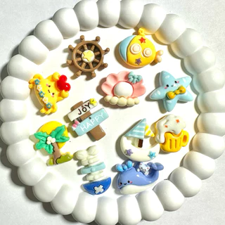 เรซิ่นสไตล์ริมทะเลหาดทราย เรซิ่นของตกแต่งติดกิ๊บ อุปกรณ์ตกแต่งDIY