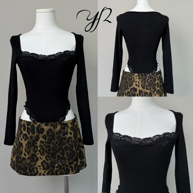 Jolie Bodysuit บอดี้สูทแขนยาวแต่งลูกไม้ YN – โปรปัง