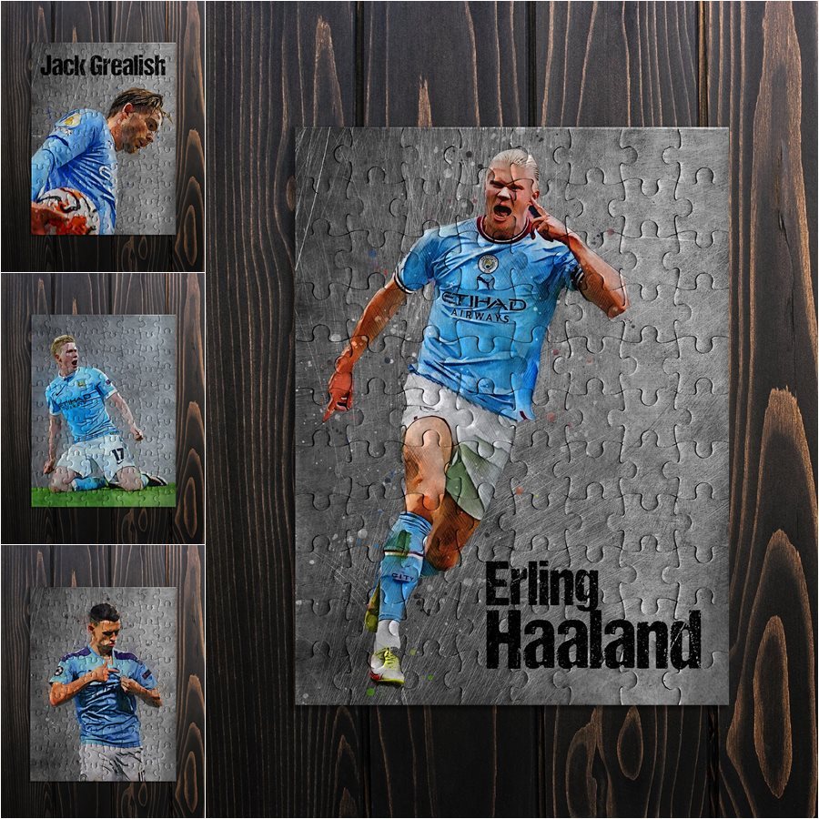 ตัวต่อ Jigsaw จิ๊กซอว์กระดาษลายนักเตะทีมแมนซิตี้ ManCity