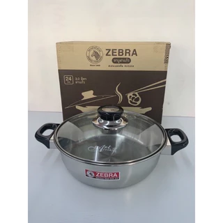 Zebra หม้อชาบูสแตนเลส ขนาด 26cm แบ่ง2ช่อง