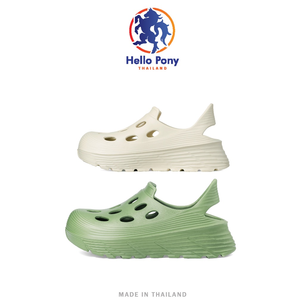 Hello Pony รองเท้ารัดส้น รองเท้าแตะ แฟชั่นผู้ชายผู้หญิง ยาง EVA พื้นหนานุ่ม น้ำหนักเบา รุ่น MHM4006