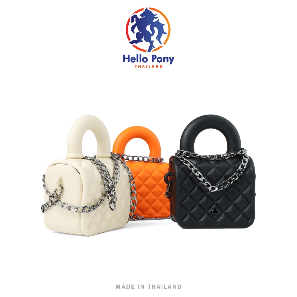 Hello Pony กระเป๋าสะพายข้าง รุ่น BM4005 แฟชั่น พร้อมสายโซ่ EVA ขนาดเล็ก น้ำหนักเบา สำหรับผู้หญิง ขนาด 17x12.5 cm.
