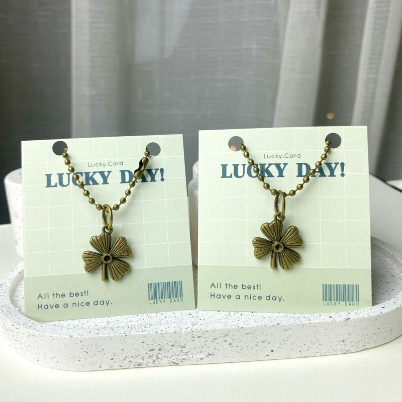 [พร้อมส่ง 🇹🇭] แพ็ค 10 ชิ้น ฟรีซองใส การ์ดอวยพร พร้อมพวงกุญแจใบโคลเวอร์ 🍀