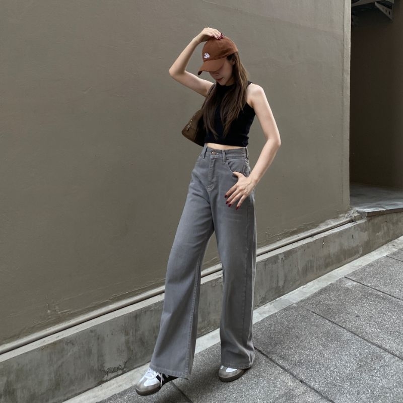 Y4. SMOKE JEANS กางเกงยีนส์ขากระบอกใหญ่