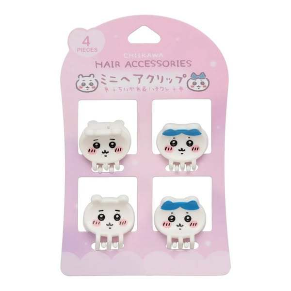 Chiikawa แผงชมพู 4กิ๊บหนีบ chikawa กิ๊บติดผมขนาด (โดยประมาณ): กว้าง 22×สูง 22×ลึก 33 มม.