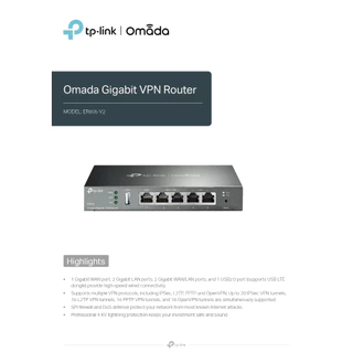 TP-LINK ER605 / ER605W V2.3 Omada Gateway WiFi AC1200 เราเตอร์ VPN Load Balance 3 WAN ประกันศูนย์