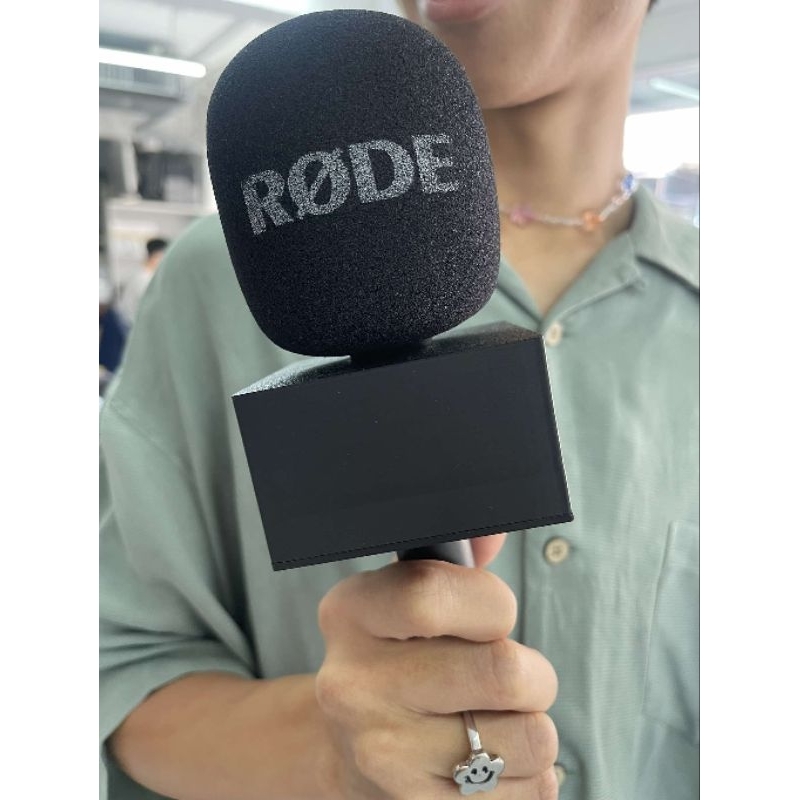 ปลอกไมโครโฟนใส่โลโก้ | Mic Flag สำหรับ Rode Interview Go | ติดโลโก้ช่อง | อุปกรณ์เสริมไมค์สัมภาษณ์ 🎤