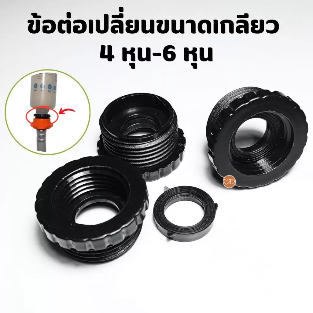 ข้อต่อเปลี่ยนขนาดเกลียว เกลียวนอก 6 หุน เกลียวใน 4 หุน (ราคาต่อ 1 ชิ้น)
