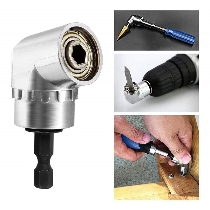 🏠 เจาะมุมขวา,105 องศามุมขวาไดร์เวอร์มุมขยายพลังงานไขควงเจาะสิ่งที่แนบมา 1/4 นิ้ว Hex บิตซ็อกเก็ตไขควงผู้ถืออะแดปเตอร์