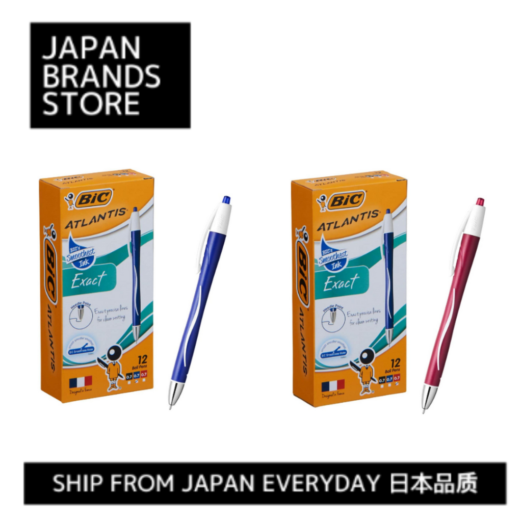 [Ship from Japan Direct] Bic Atlantis EX 0.7" Ballpoint Pen, Blue/Red, 12 Pens