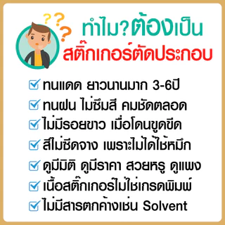 สติ๊กเกอร์ร้านค้า เวลาเปิดปิด เวลาทำการ รุ่นภาษาไทย สไตล์ Minimal ไดคัทแท้ ไม่มีพื้นหลัง ไม่ใช่งานพิมพ์