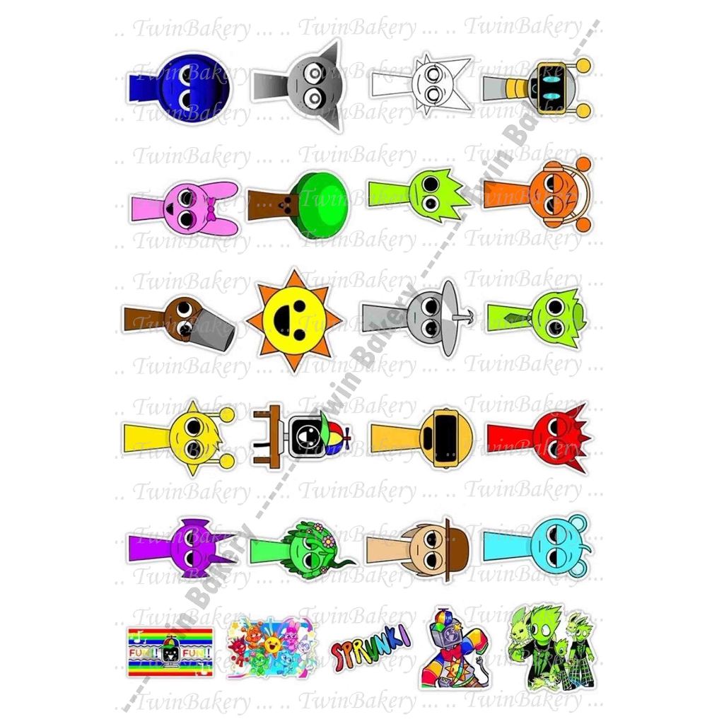 🍫 แผ่นเวเฟอร์ (Wafer Sheet) สำหรับตกแต่งเค้ก รวมลาย Sprunki ** ทานได้ ** 🍫 - รูปที่ 4