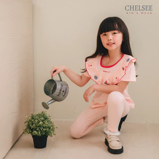 Chelsee เสื้อยืดคอกลม ปกระบาย ลายผลไม้ ผ้า 100%Cotton อายุ 1.5-10 ปี เด็กผู้หญิง เสื้อผ้าเด็กโต รุ่น 238128