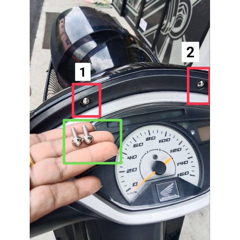 น๊อตหน้ากากเวฟ 125 i บังลม-Sหัวเถิก-sคาบู- sดิจิตอล-ใส่หน้ากากเรือนใมล์ ราคาต่อ 1 ชุด
