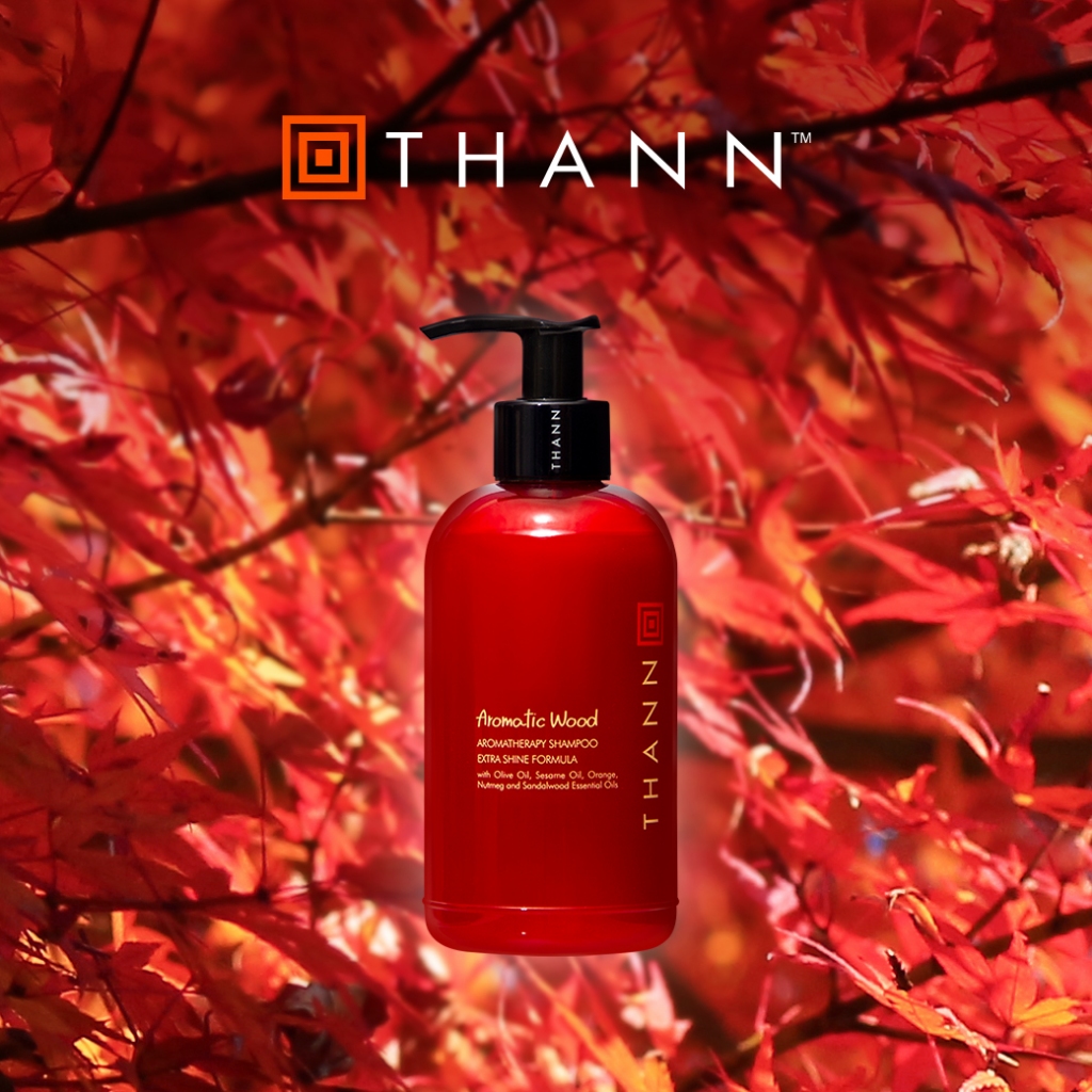 THANN Aromatic Wood Aromatherapy shampoo Extra Shine Formula 250 ml. ทำความสะอาด พร้อมคืนความเงางามให้เส้นผม
