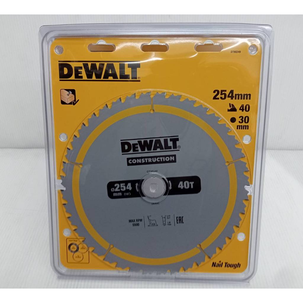 DEWALT ใบเลื่อยวงเดือน 10 นิ้ว 40 ฟัน รุ่น DT90249 (ตัดไม้) ของแท้100%