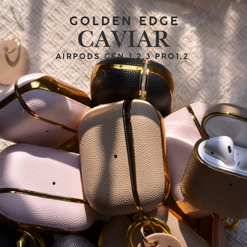 ZENE - Golden Edge Caviar Airpods Case เคสหนังแอร์พอร์ต เคสairpods Z05