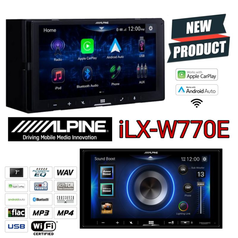 ALPINE iLX-W770E เครื่องเล่นขนาด 2 ดิน หน้าจอ 7" ระดับ Hi-End  คุณภาพ สัญชาติ🇯🇵