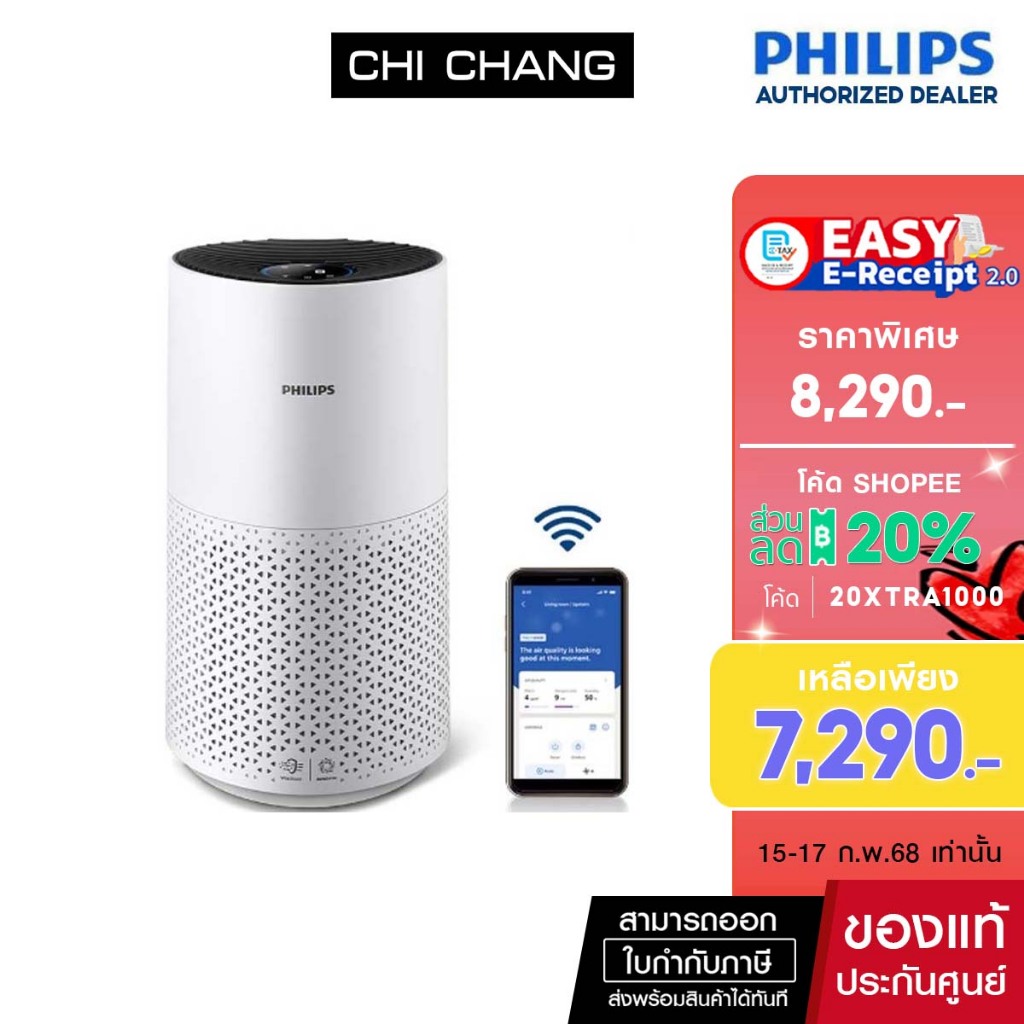 [ออก E-Tax ได้](มีสินค้าพร้อมส่ง) เครื่องฟอกอากาศ PHILIPS AC1715/21 78 ตารางเมตร