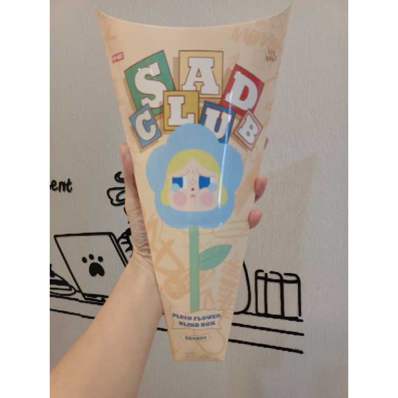 ของแท้ CRYBABY Sad Club Series- ดอกไม้ ผ้ากํามะหยี่ขนนิ่ม ป้ายเหลืองระบุตัว ไม่แกะกล่อง