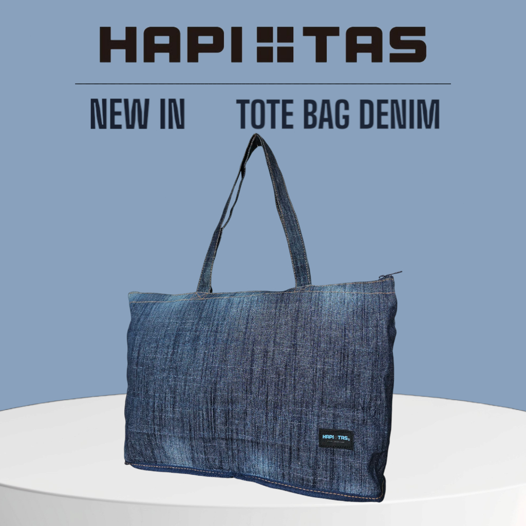HAPITAS กระเป๋าพับ กระเป๋าสะพาย ทรง Tote Bag  ลาย Jean