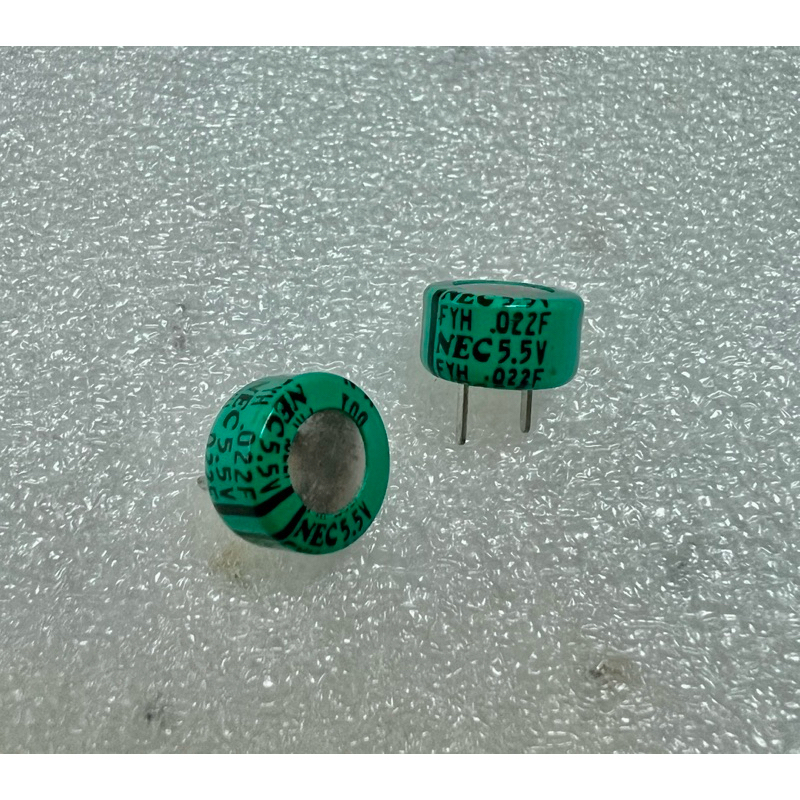 (2ชิ้น) 0.022F 5.5V SUPER CAPACITOR  ขาห่าง 5มิล ของดีของแท้ในไทยพร้อมส่ง ไซร์ 10x7mm.  0.022F 5.5V 