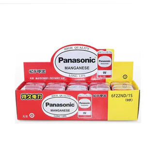 แบตเตอรี่ 9V Panasonic Manganese Battery 10PCS ล็อตใหม่ ถ่านแดง 9V 6F22ND ปลอดสารตะกั่ว ถ่านไฟฉาย ถ่านชาร์จ พานาโซนิค