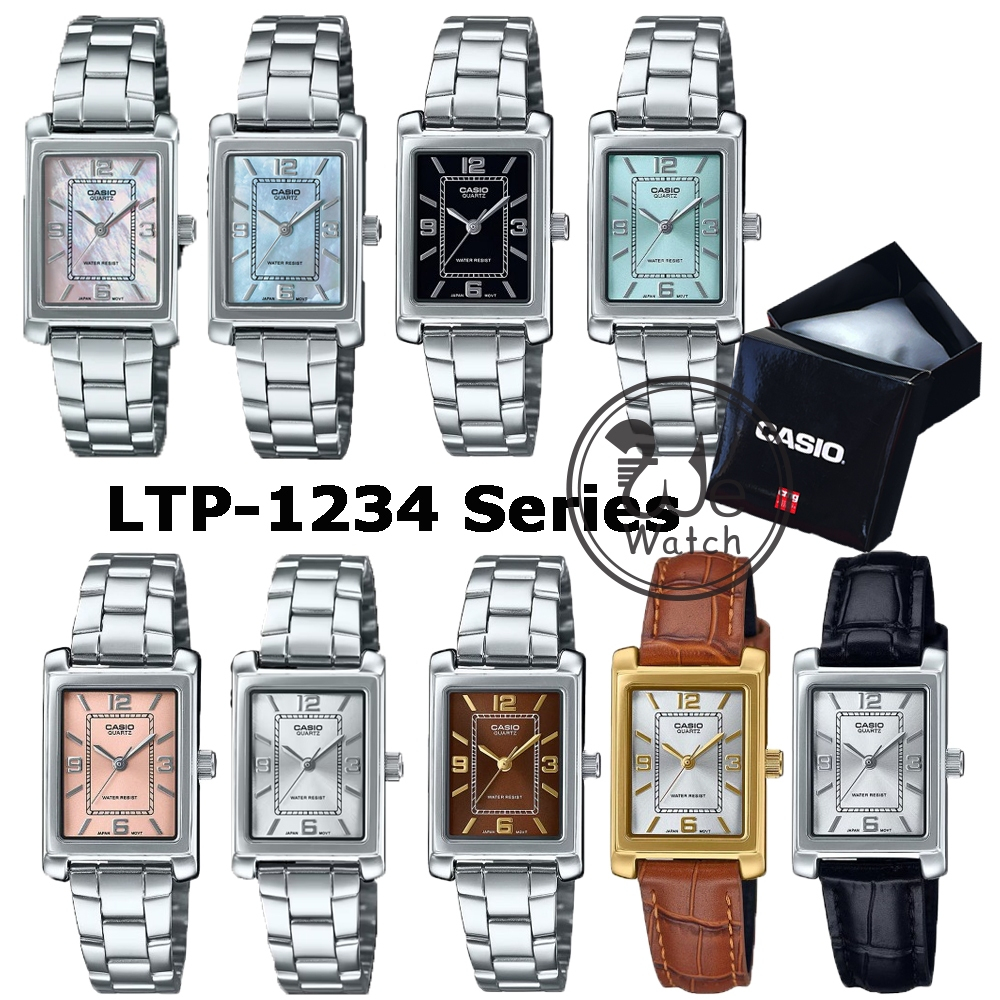 !!ประกัน1ปีและกล่อง CMG!! CASIO รุ่น LTP-1234DD LTP-1234DS นาฬิกาผู้หญิง สี่เหลี่ยม LTP-1234 LTP1234