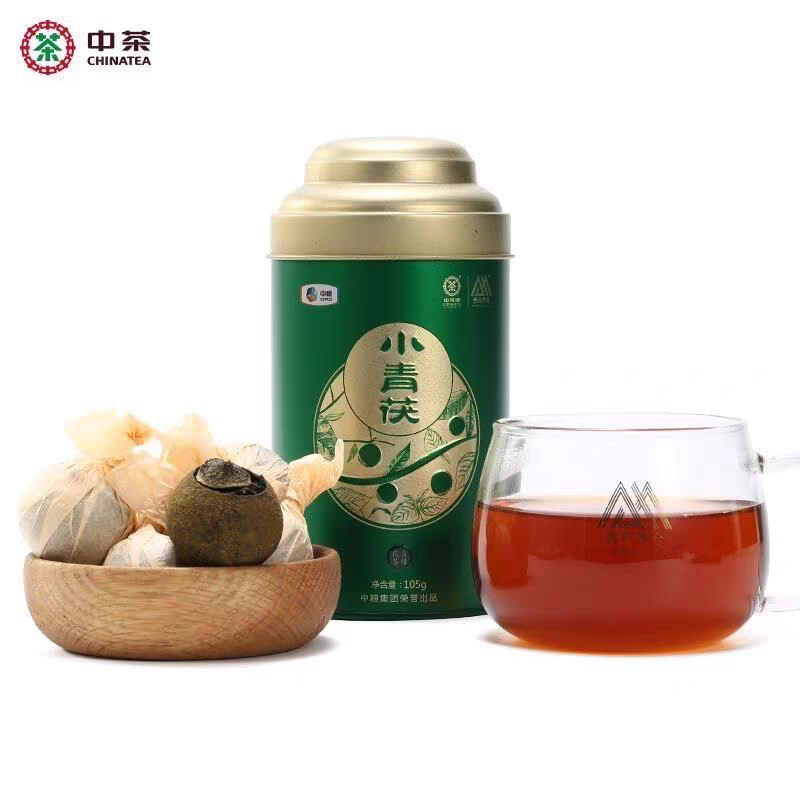 ชาดำในลูกส้ม CHINA TEA – Zhong Cha จงฉา | Hei Cha (Dark Tea) Xiao Qing Fu Cha 小青茯陈皮茯茶 2018 105 กรัม