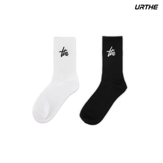 URTHE - ถุงเท้า เเพ็ค 3 คู่ 200 ปักโลโก้ รุ่น THE SOCKS 3 PACK