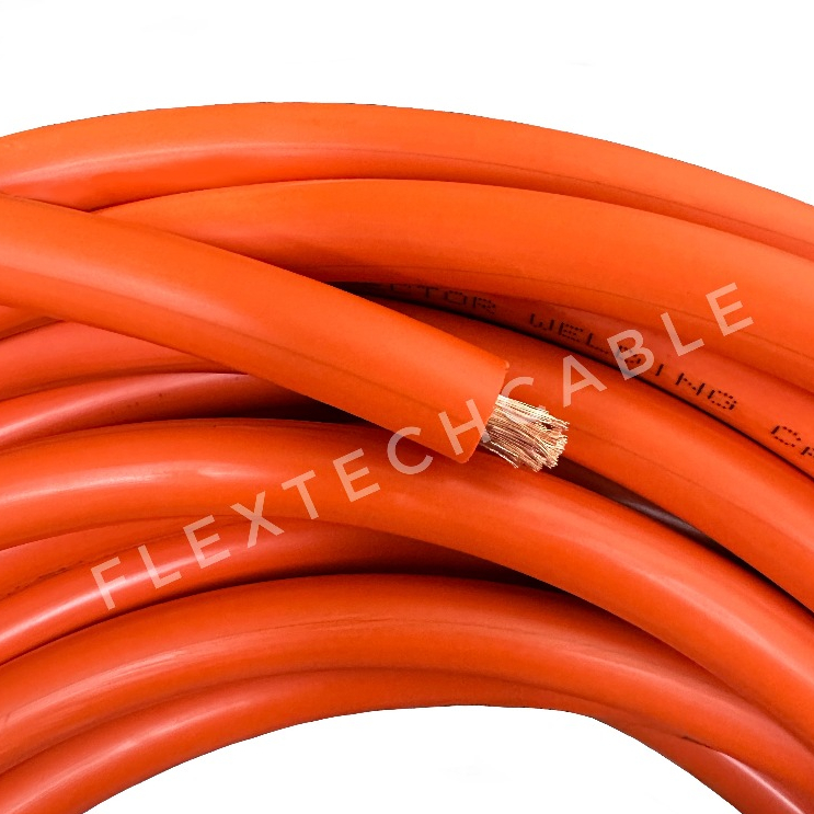 *รุ่นแนะนำ* สายเชื่อมทองแดงแท้อย่างดี ขนาด 50 sq.mm 1500/0.12 - สีส้ม (Welding Cable)