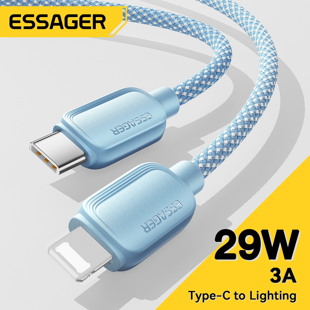 Essager C-L 29W สายชาร์จข้อมูลเร็วสำหรับโทรศัพท์มือถือเหมาะสำหรับไอโฟน Type-C to IOS Fast Charging D