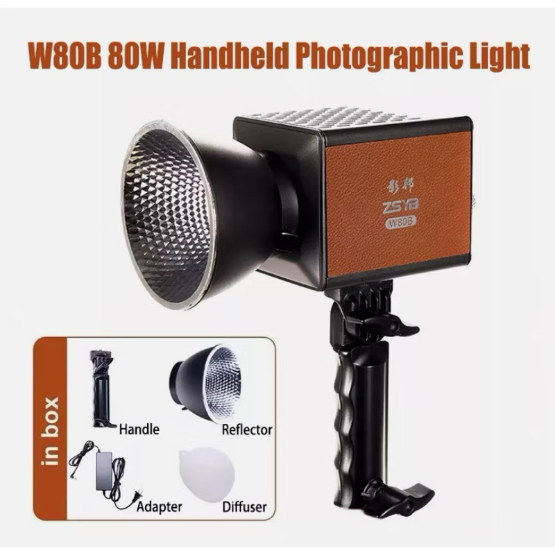 ส่งด่วนกทม ไฟวิดีโอ ไร้สาย ZSYB W80B Bi Color 2700-6500k LED Video Light COB 80w แบตในตัว น้ำหนักเบา