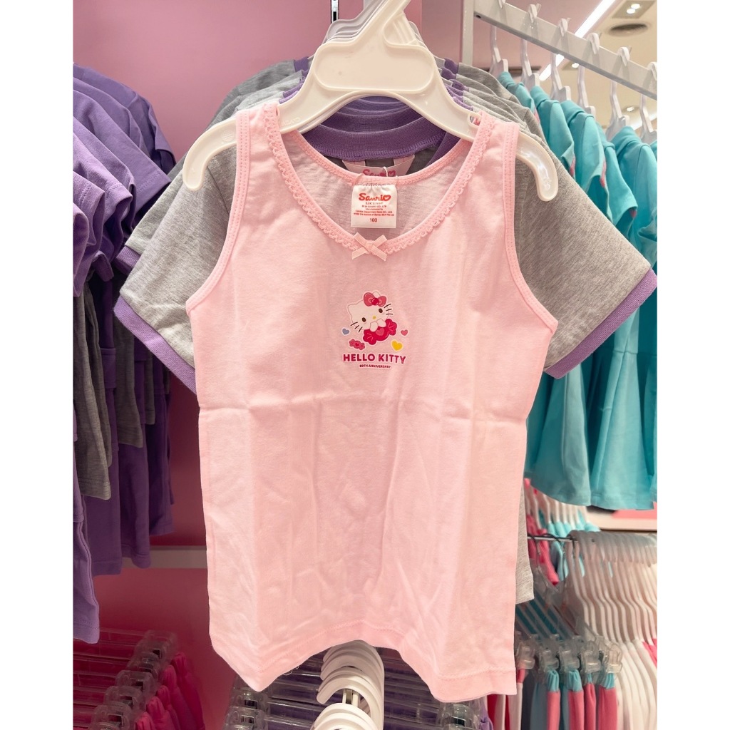 Sanrio เสื้อกล้ามเด็ก สีชมพู ไซด์ 90/100/120 ป้ายเซนทรัล ของแท้ พร้อมส่ง