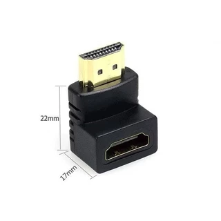 HDMI Wellcore/oem ตัวต่อสาย HDMI แบบงอ สำหรับพื้นที่แคบในการเสียบช่อง HDMI ของทีวี (สีดำ)