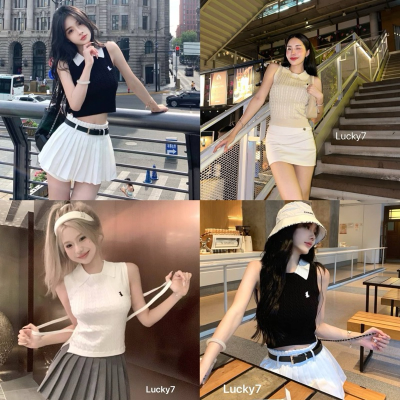 BY IRA  Abbie top *สินค้าใหม่พร้อมส่ง*เสื้อฮิต!!คอปกแขนสั้นปักกระต่ายน่ารักมากสไตล์เกาหลีทรงสวยดูหรู