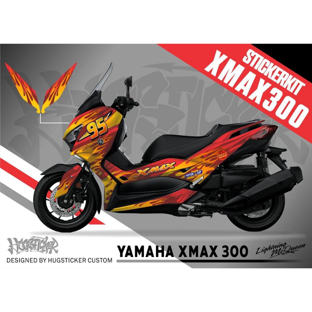 Hugsticker สติ๊กเกอร์ติดรถ สติ๊กเกอร์ XMAX 300 ลาย McQueen